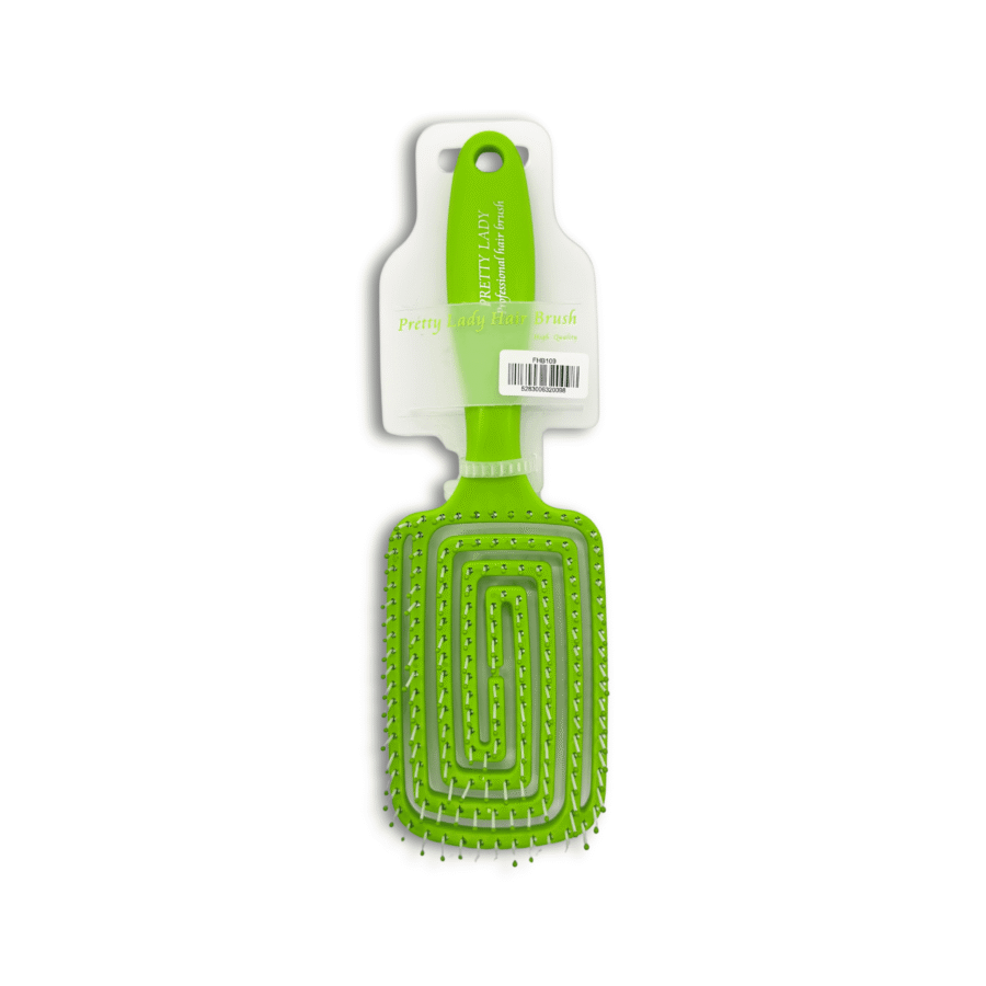 Square Flexible Vent Green Hair Brush FHB109