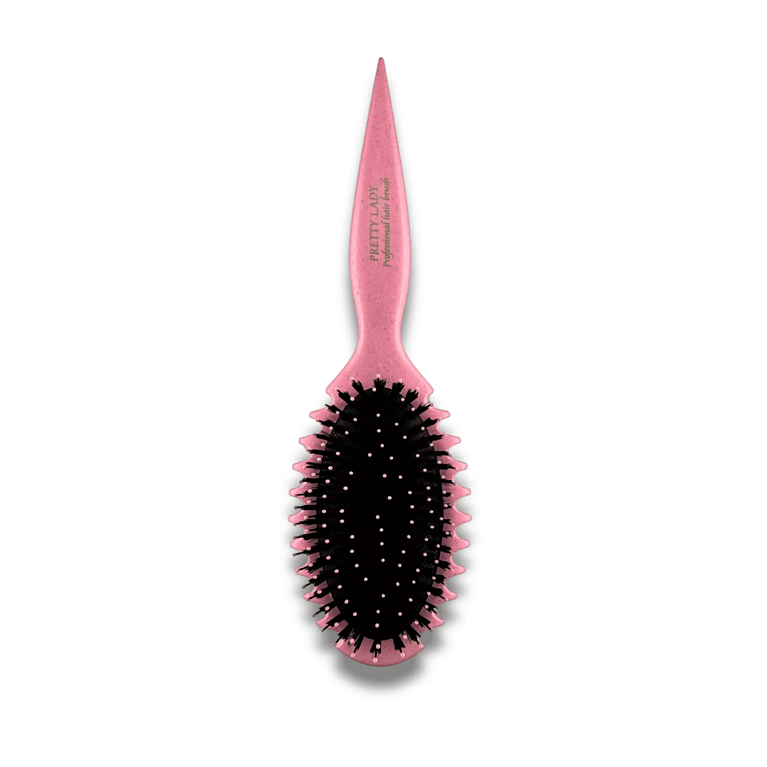Pink hair detangling brush FHB262 for curly textured hair