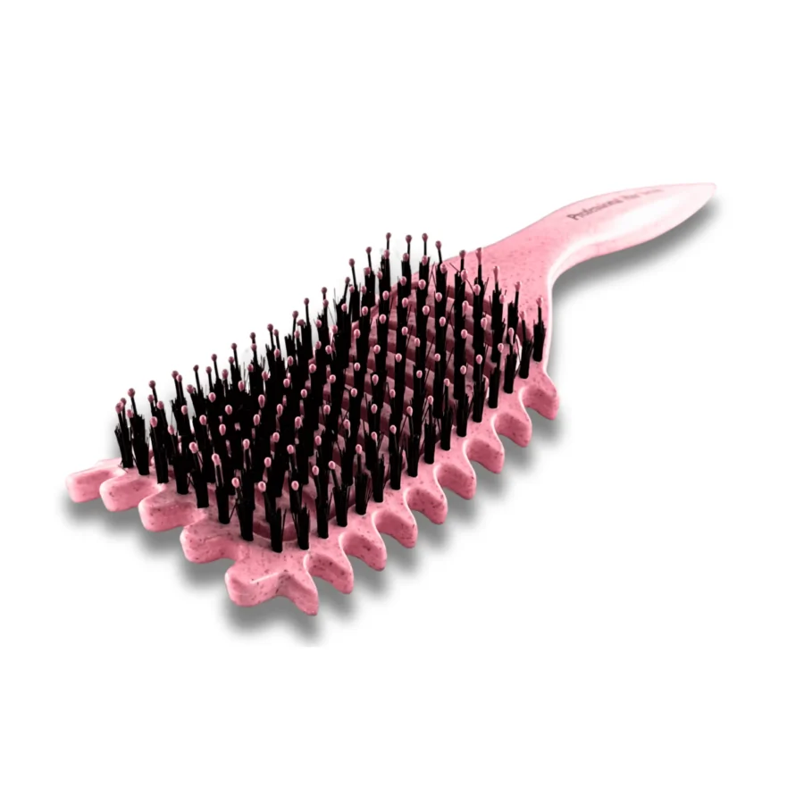 FHB278 pink flexible detangling hair brush for wet and dry hair