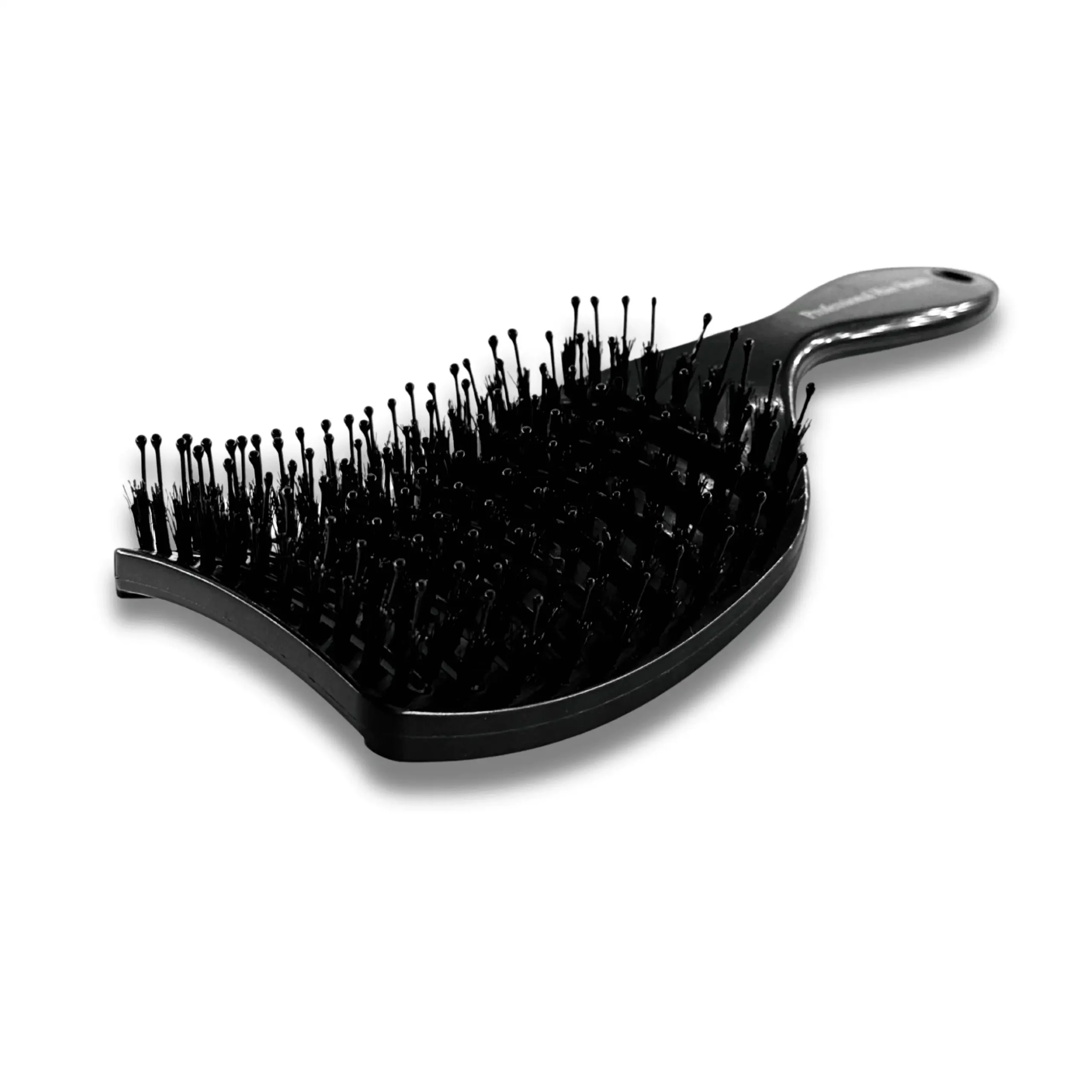 FHB287 black curved vent hair brush for blow-drying and detangling