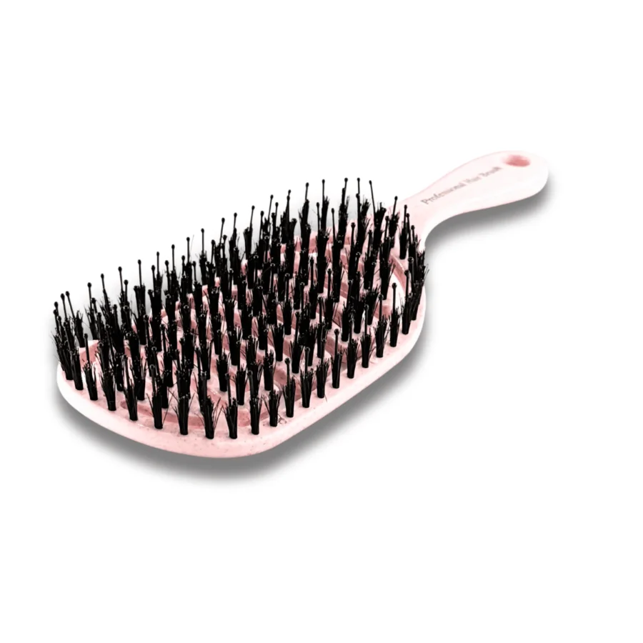 FHB288 baby pink curved vent hair brush for blow-drying and detangling